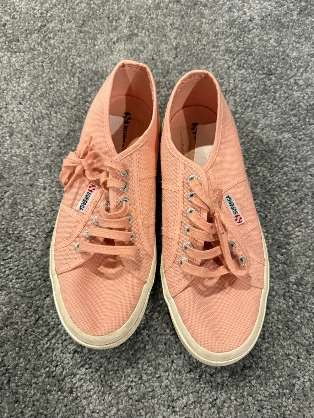 Superga Peach-Pink Low-Top Canvas Sneakers